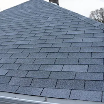 close up shot of 3 tab ashphalt shingles